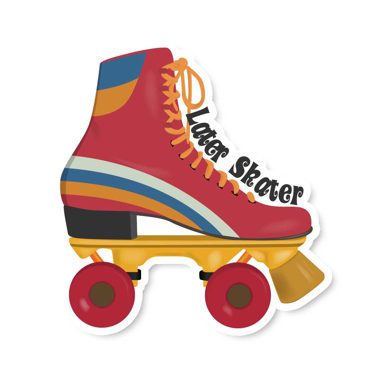 Later Skater Roller Skate Sticker