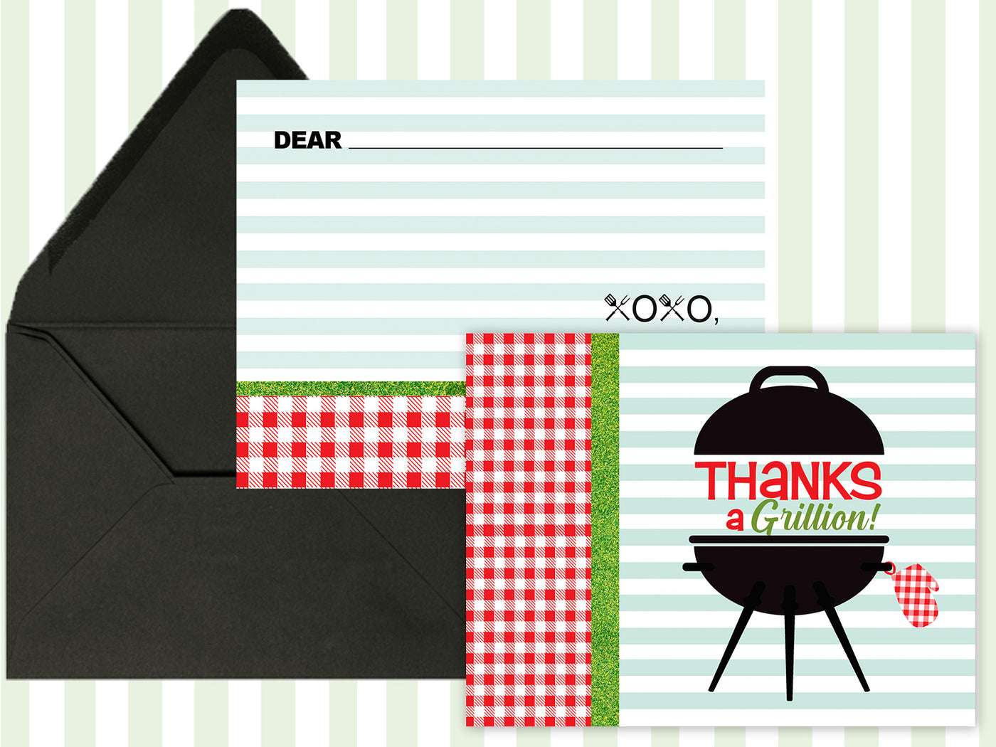 Barbecue grill thank you card