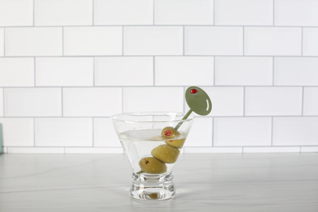 Olive Green Acrylic Appetizer Cocktail Pick Set of 8