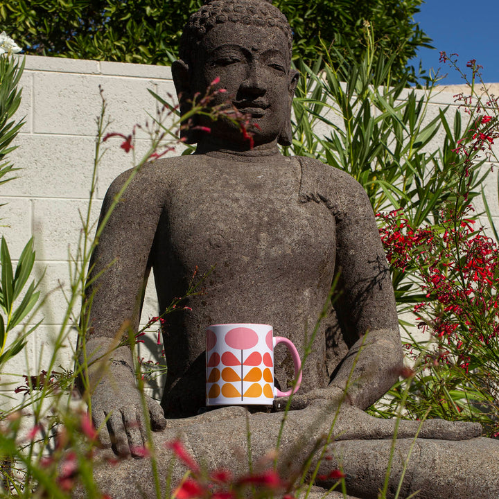 Pink Flower Mid Century Modern Coffee Mug