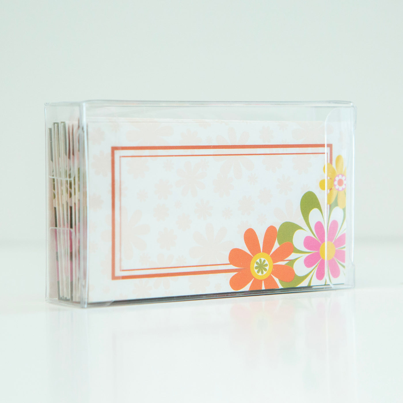 Groovy Retro Flower Double Sided Folded Place Cards