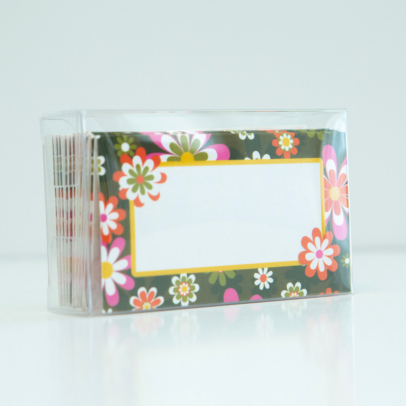 Groovy Retro Flower Double Sided Folded Place Cards