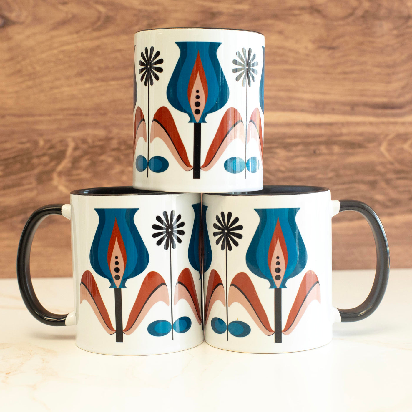 Bulb Tulip Mid Century Modern Flower Coffee Mug