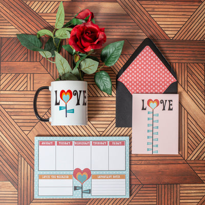 Love Flower Retro Weekly Planner Notepad