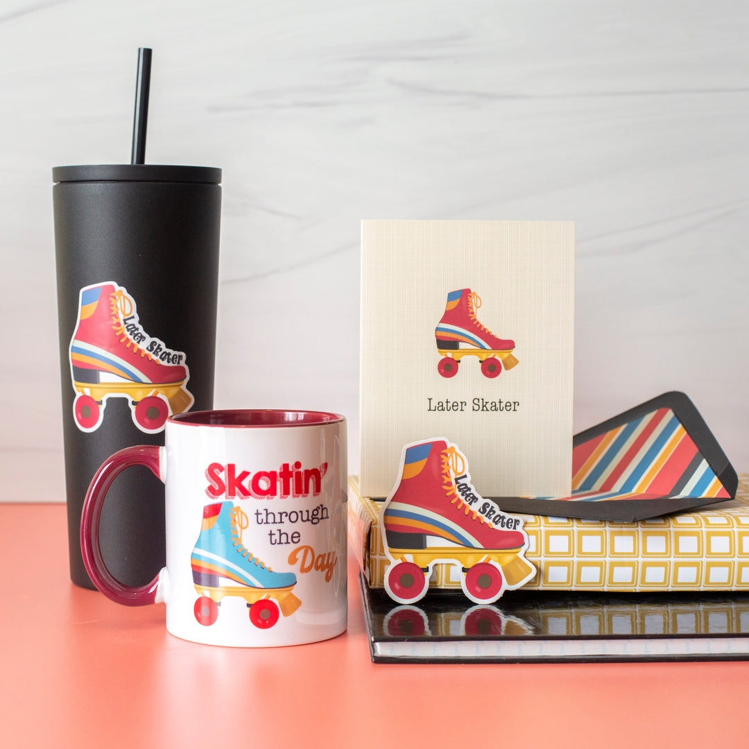 Later Skater Retro Roller Skating Miss You Greeting Card