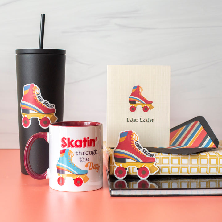 Later Skater Retro Roller Skating Miss You Greeting Card