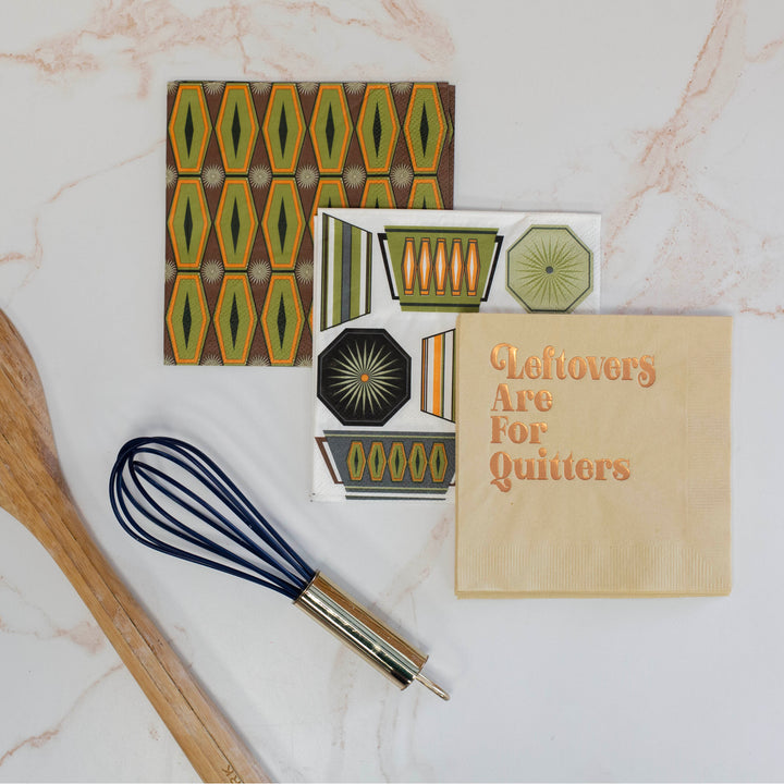 Leftovers are for Quitters Funny Thanksgiving Cocktail Napkin