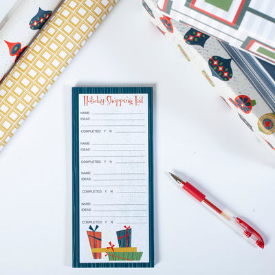 Holiday Shopping Gift List Pad Checklist Notepad