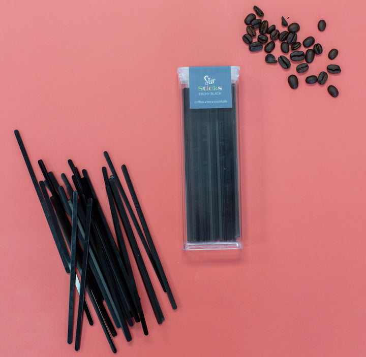 Ebony Black Acrylic Beverage Stir Stick Coffee Stirrer