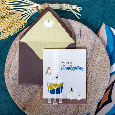 Boho Macrame Thanksgiving Greeting Card