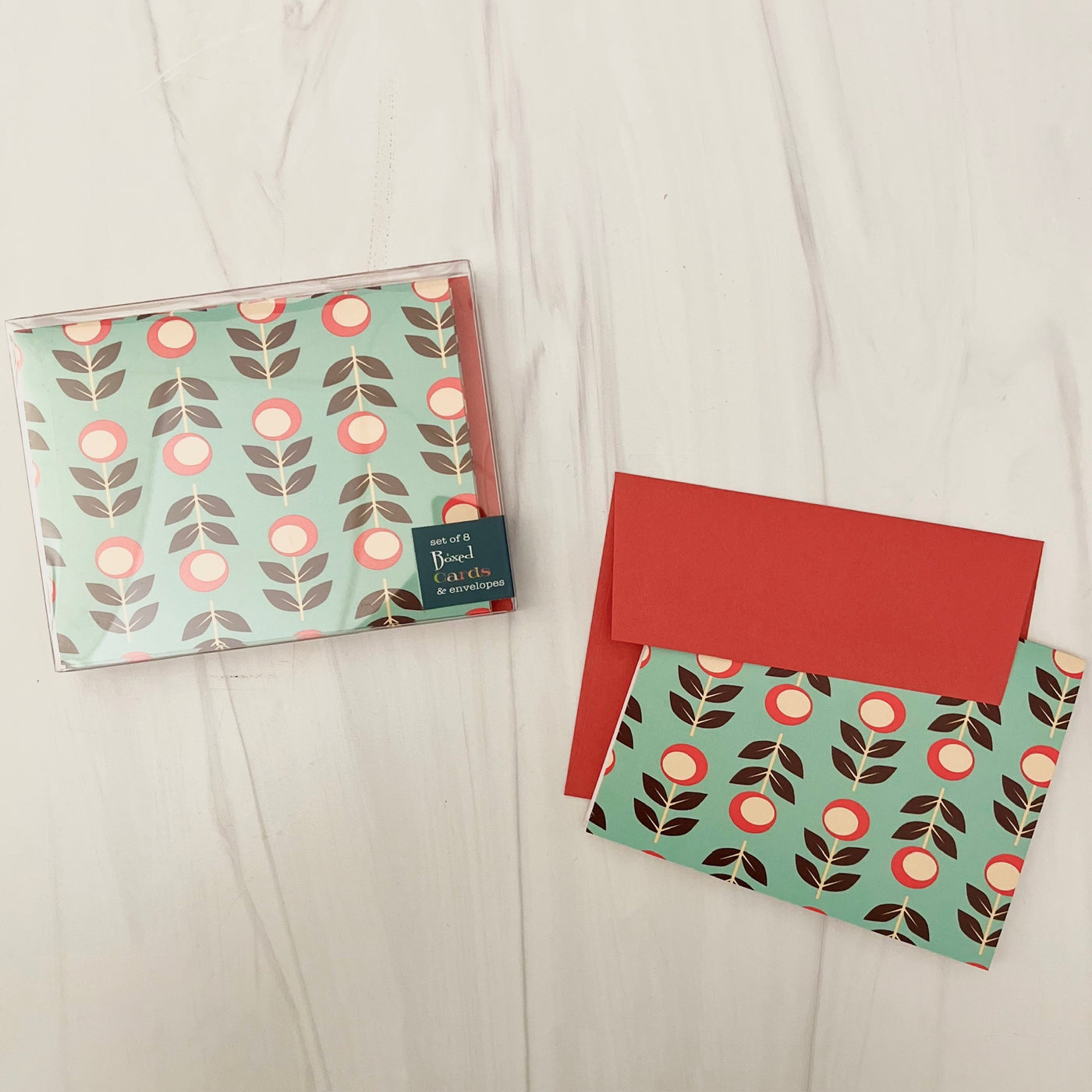 Folk Small Floral Mid Century Modern Notecards