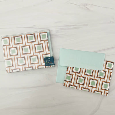 Squares Unaligned Mid Century Modern Notecard