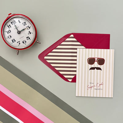 Cool Dad Sunglasses and Mustache Retro Birthday Card