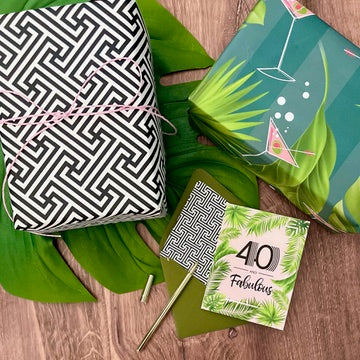 40 and Fabulous Palm Leaf Pink Birthday Card