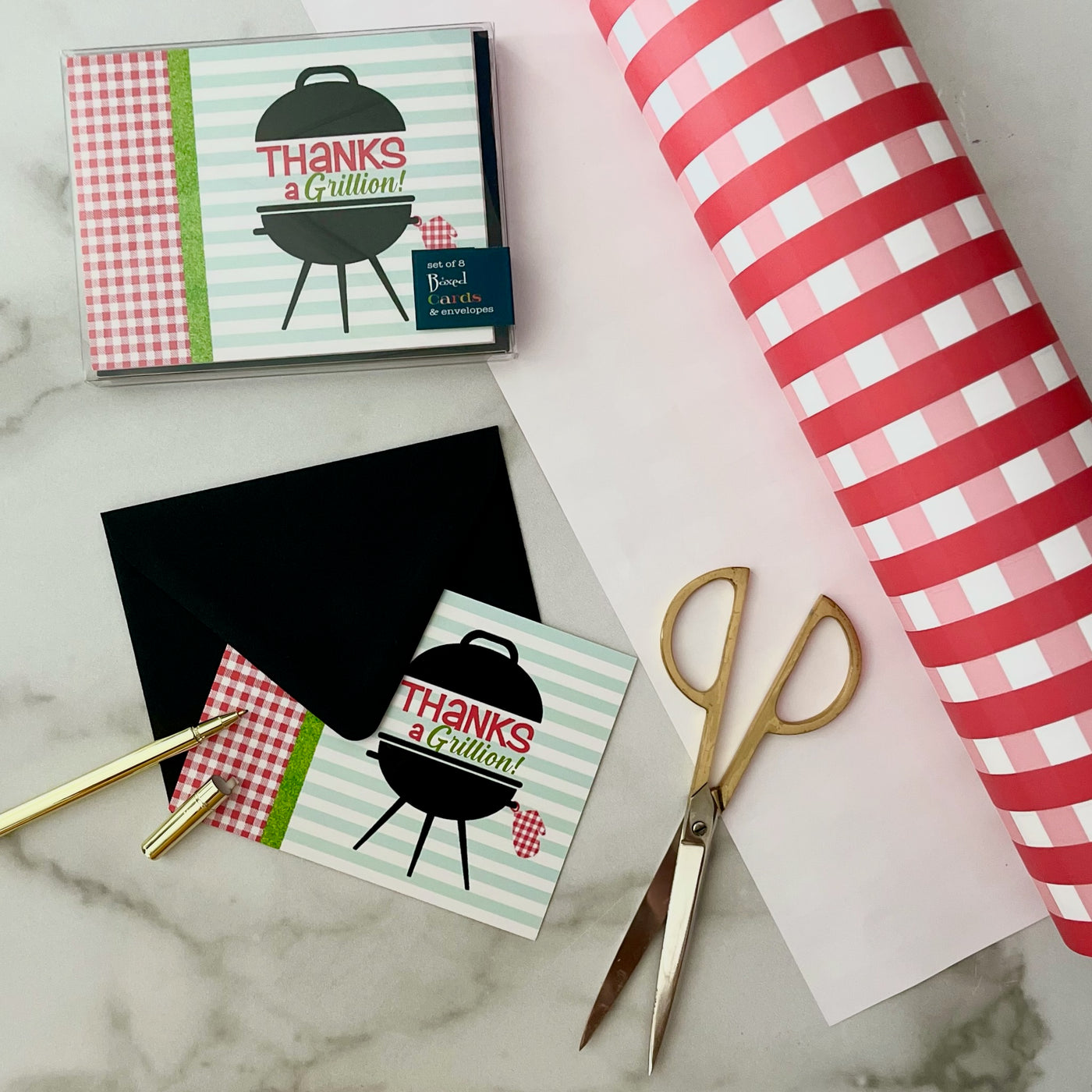 Red Gingham Gift Wrap Craft Sheets