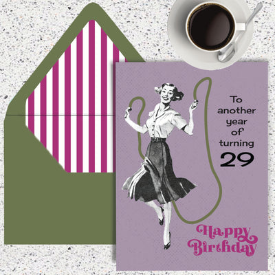 Another Year of 29 Funny Vintage Birthday Card