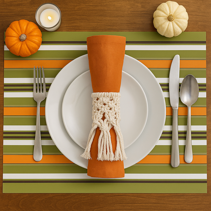 Hexagon Star Double Sided Mid Century Paper Placemats Set of 16