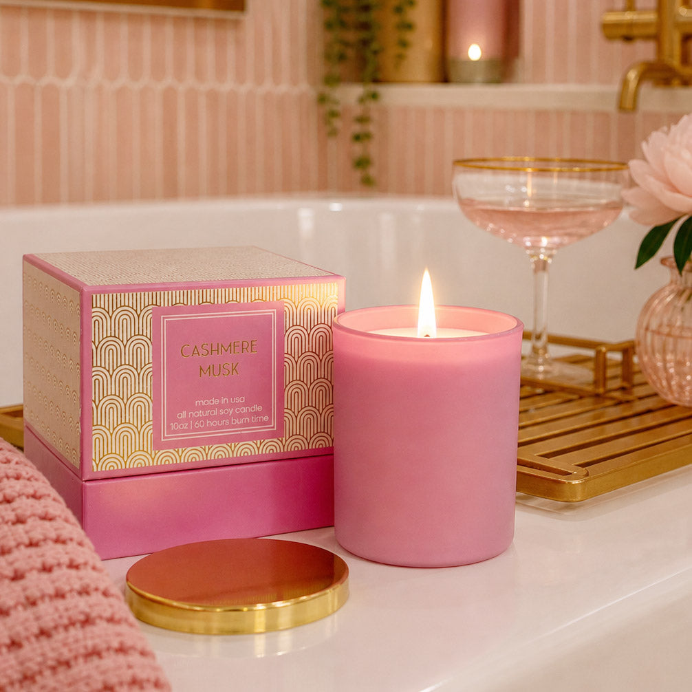 Cashmere Musk Pink Gift Boxed Soy Candle