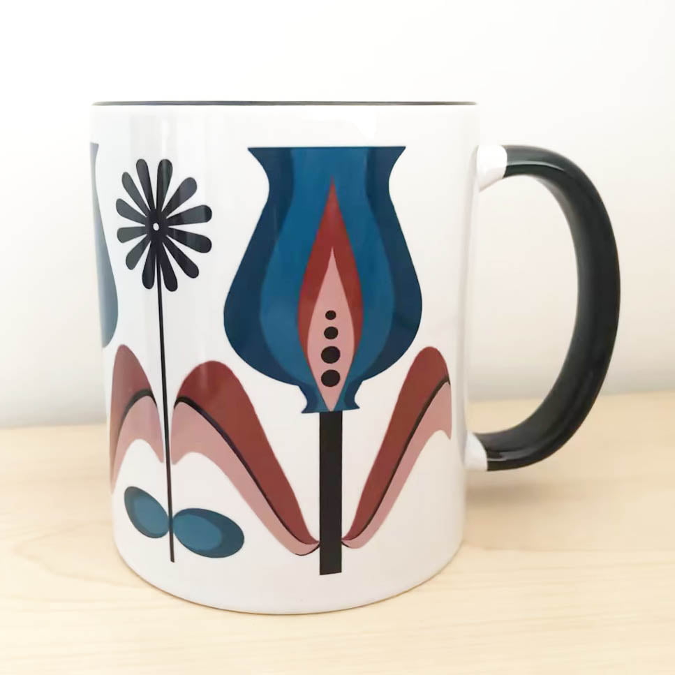 Bulb Tulip Mid Century Modern Flower Coffee Mug