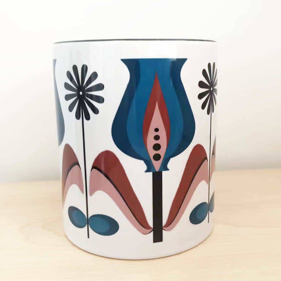 Bulb Tulip Mid Century Modern Flower Coffee Mug