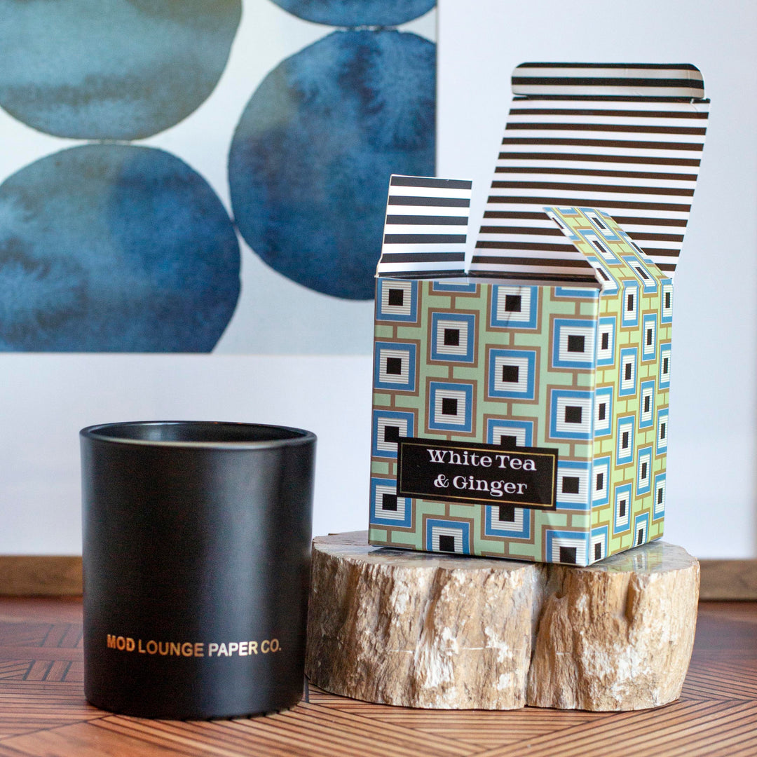 Squares Geometric Boxed Candle