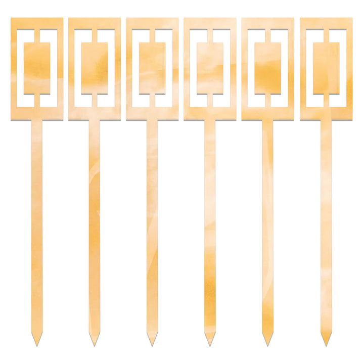 Retro Ivory and Gold Acrylic Cocktail &amp; Appetizer Picks Set of 6