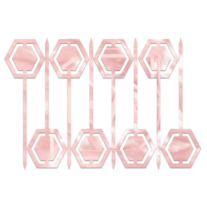 Pink Hexagon Mid Century Modern Acrylic Cocktail Appetizer Picks