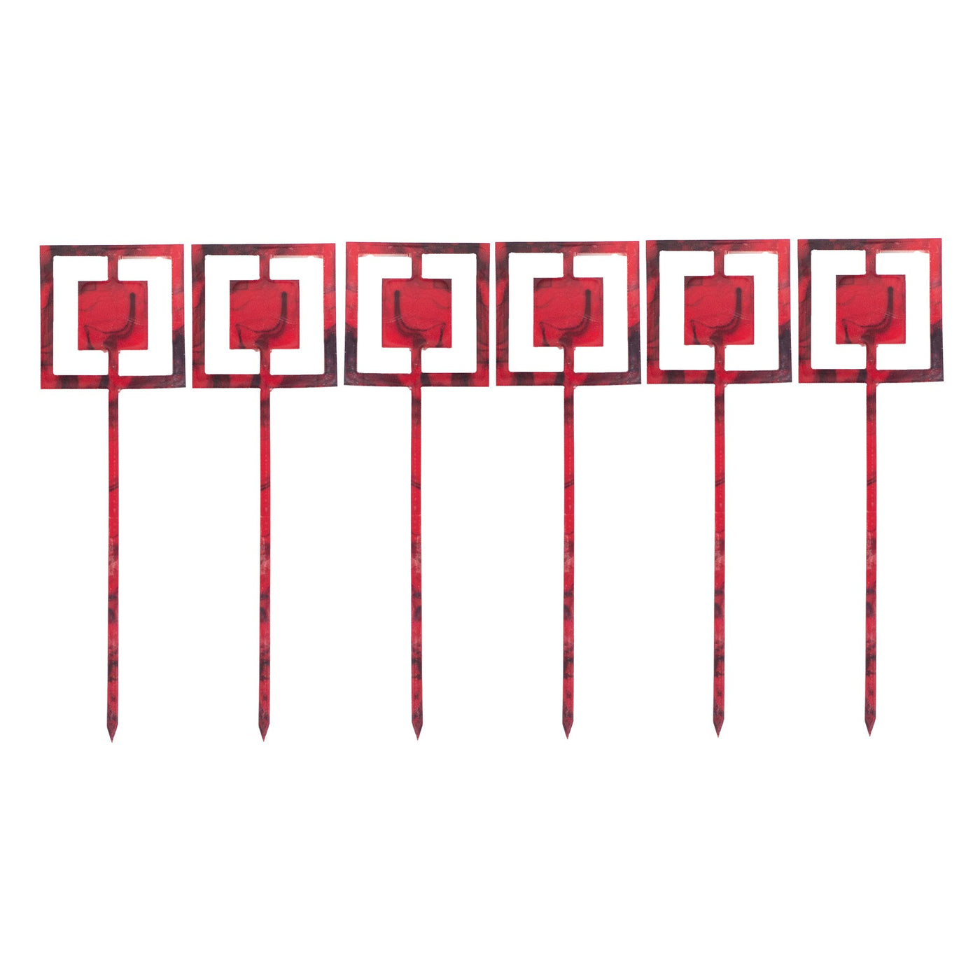 Red Pearl Square Acrylic Appetizer Cocktail Pick Set