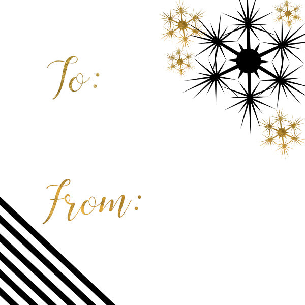 Merry Gifting Black and Gold Gift Tag with Twine
