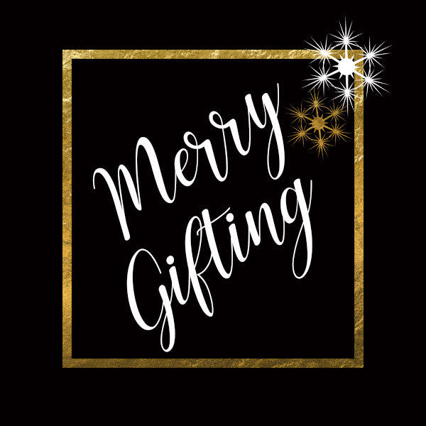 Merry Gifting Black and Gold Gift Tag with Twine