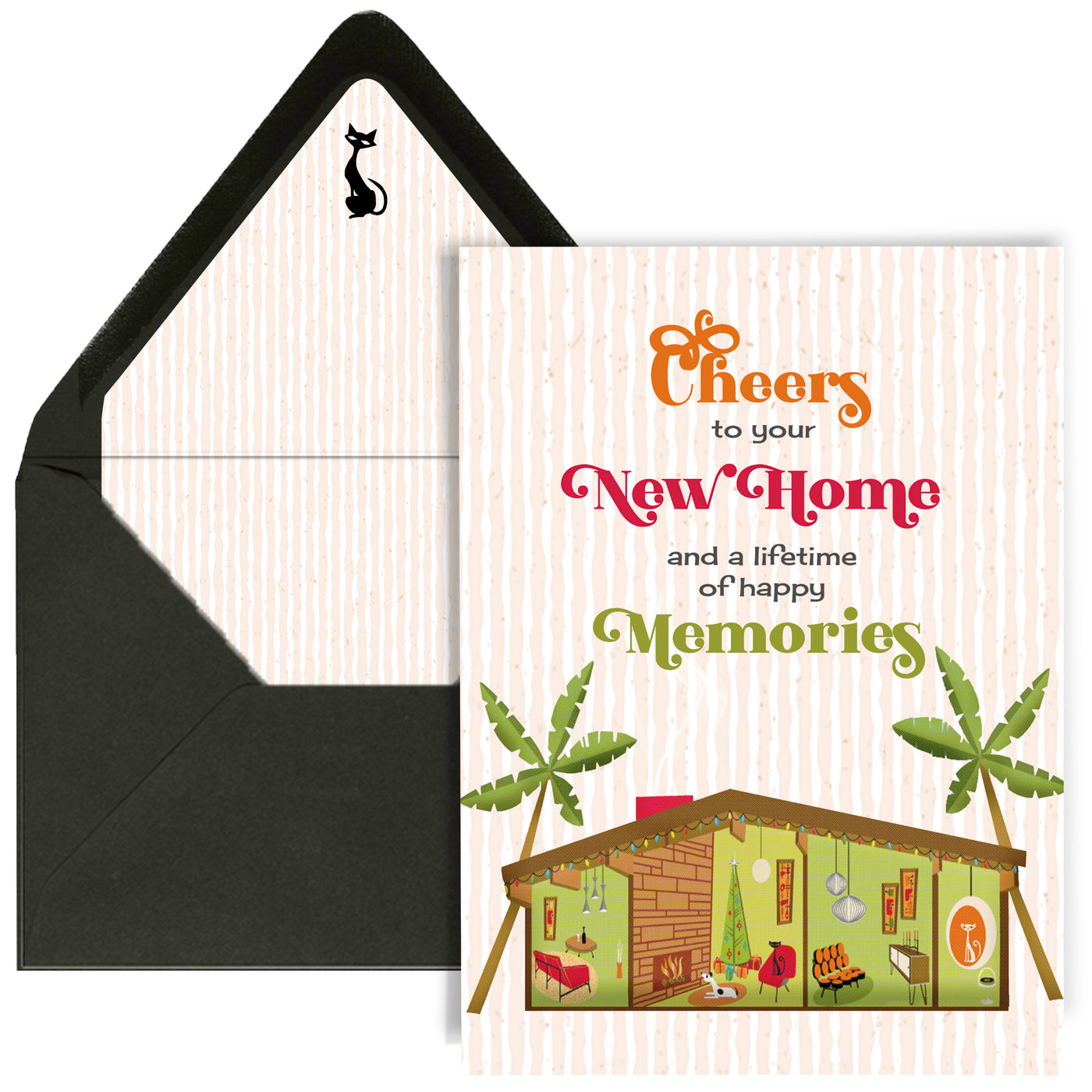 Mid Century Modern New Home Greeting Card