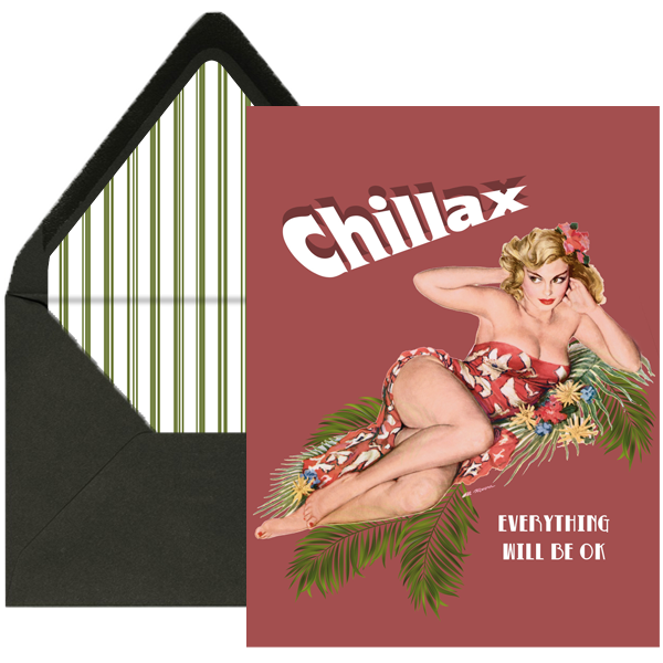 Chillax Pinup Greeting Card