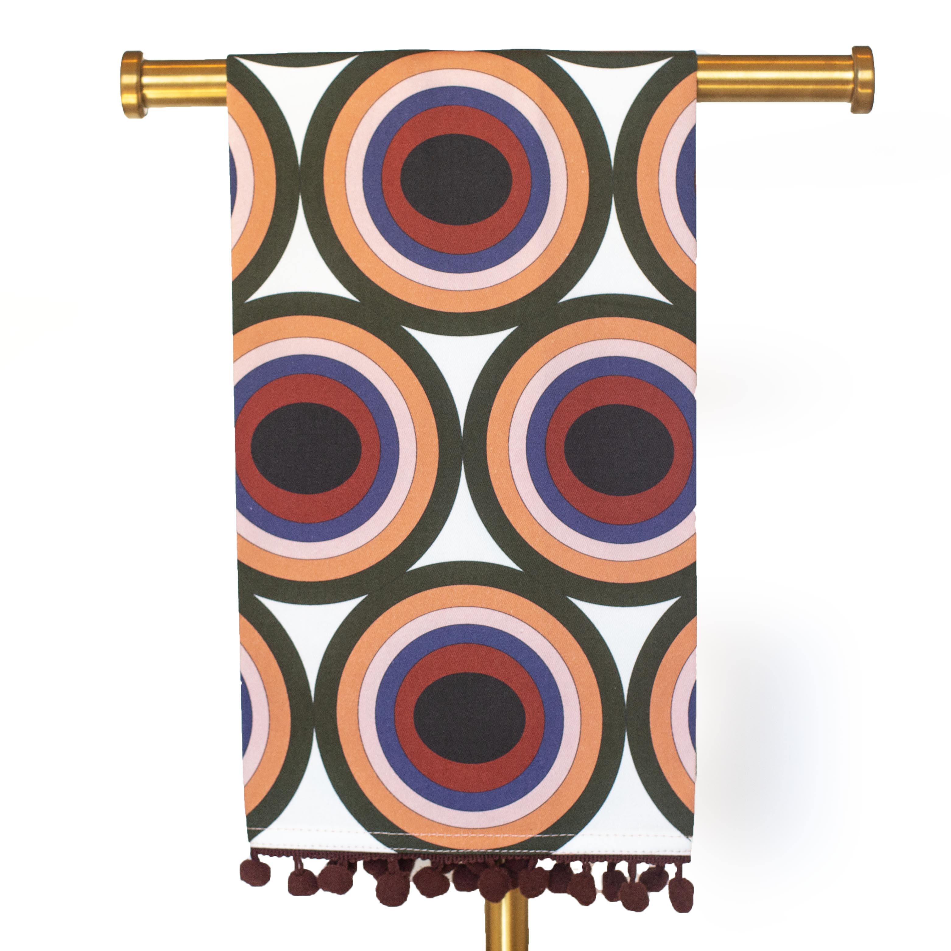Circle Pyramid Mid Century Geometric Tea Towel with Trim – Mod Lounge ...