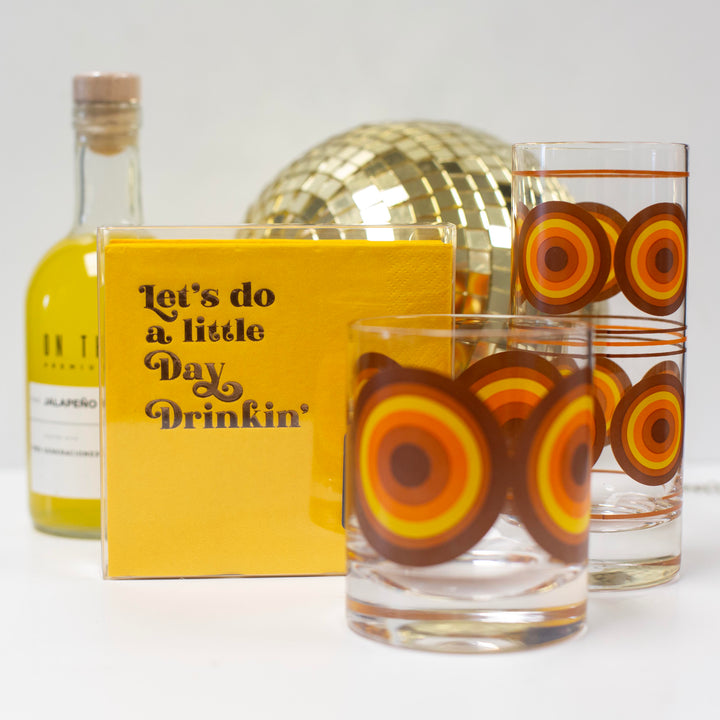 Let's Do A Little Day Drinking Funny Foil Text Yellow Napkin