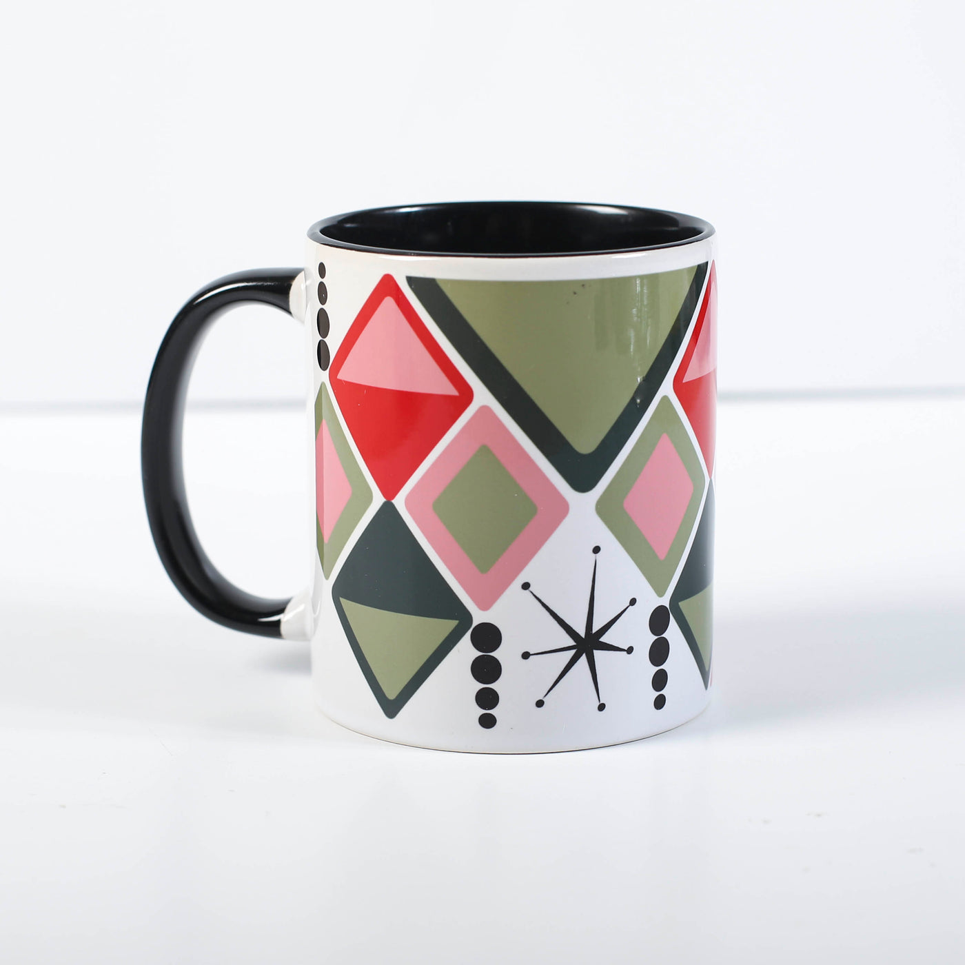 Diamonds and Starburst Mid Century Modern Coffee Mug