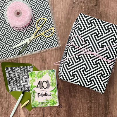 40 and Fabulous Palm Leaf Pink Birthday Card