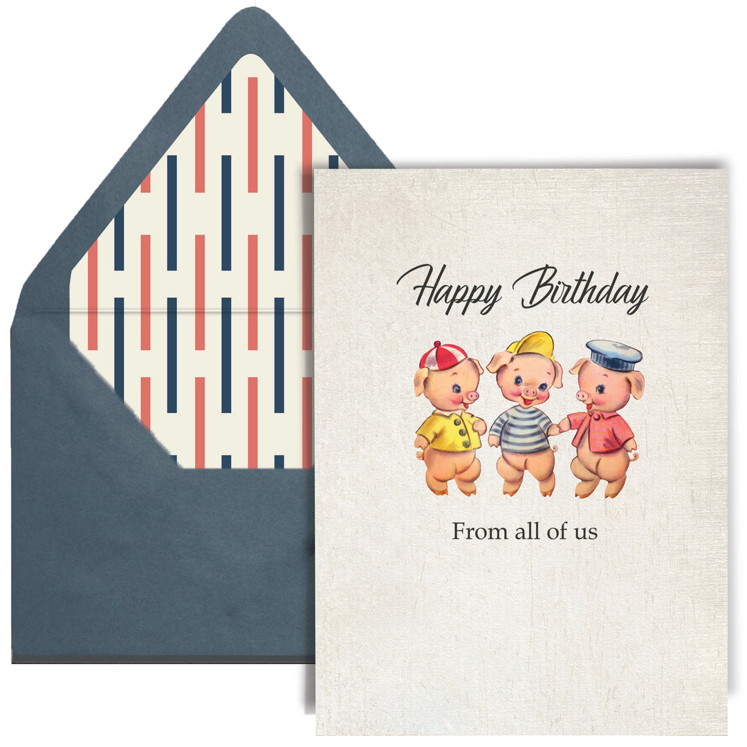 Three Little Pigs Vintage Birthday Card from Group