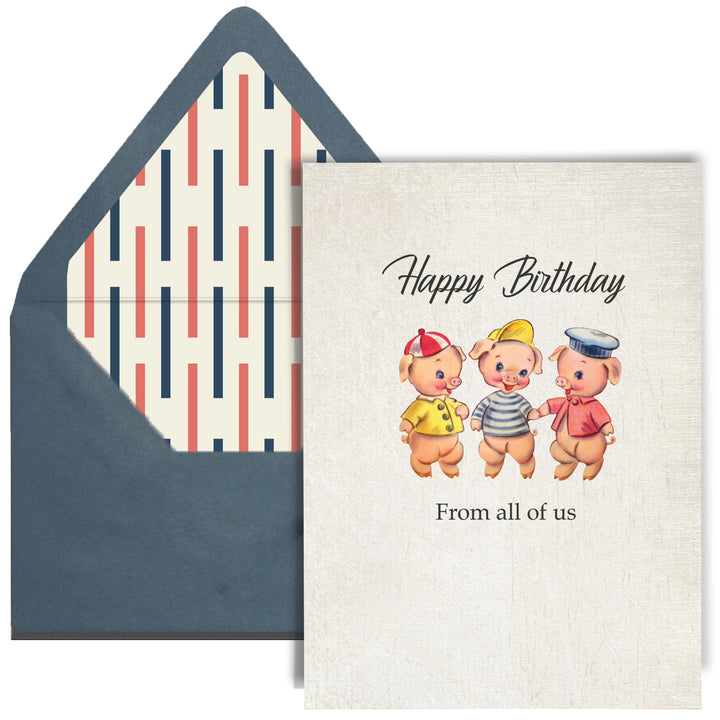 Three Little Pigs Vintage Birthday Card from Group