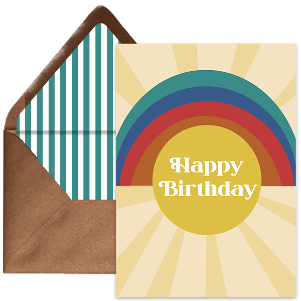 Rainbow Birthday Greeting Card