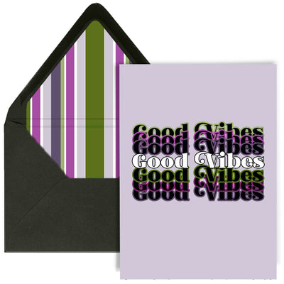 Good Vibes Retro Font Encouragement Greeting Card