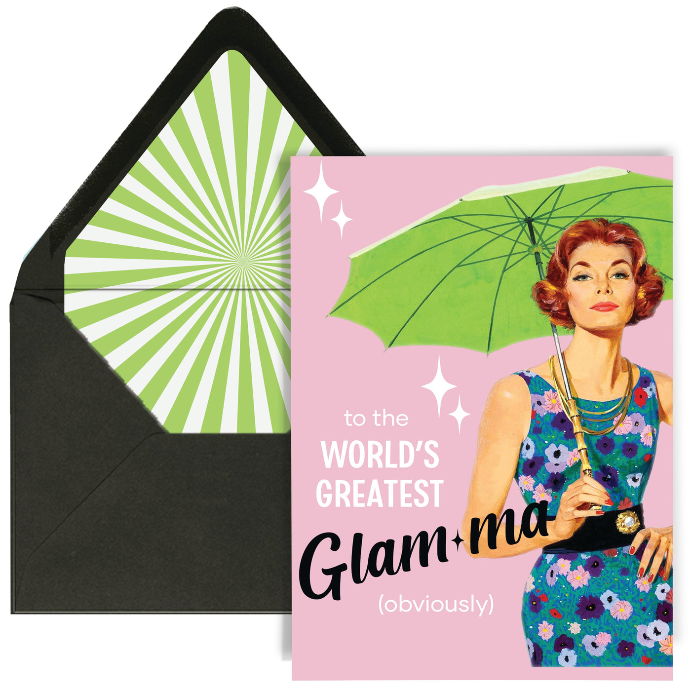 Worlds Greatest Glamma Pinup Everyday Greeting Card