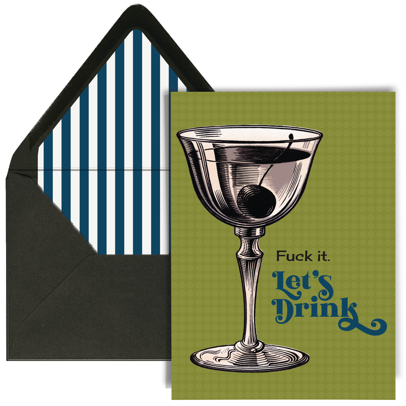 Fuck It Lets Drink Vintage Cocktail Everyday Greeting Card