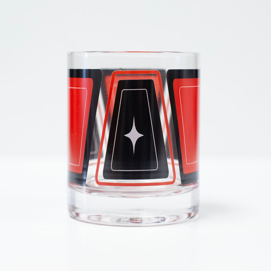 Cocktail Hour Set of 4 Blue and Gold Vintage Whiskey Glasses