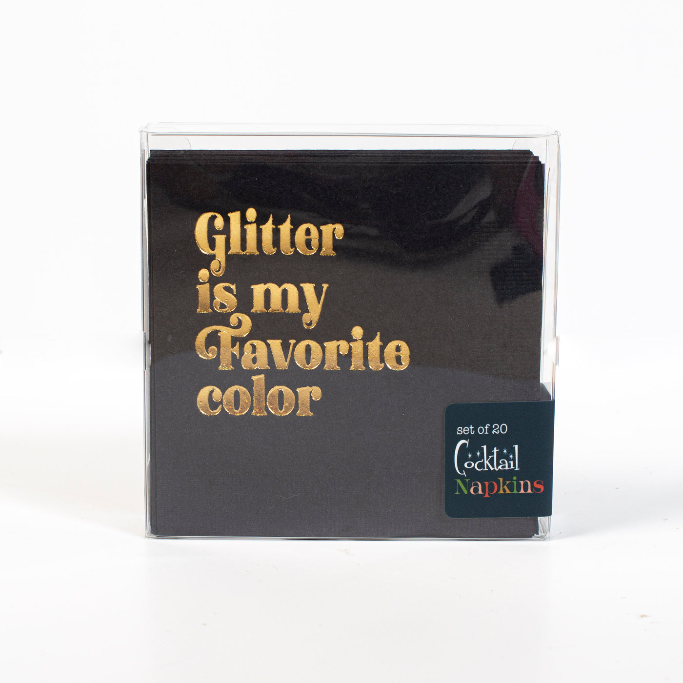 Glitter Is My Favorite Color Gold Foil Cocktail Beverage Napkin