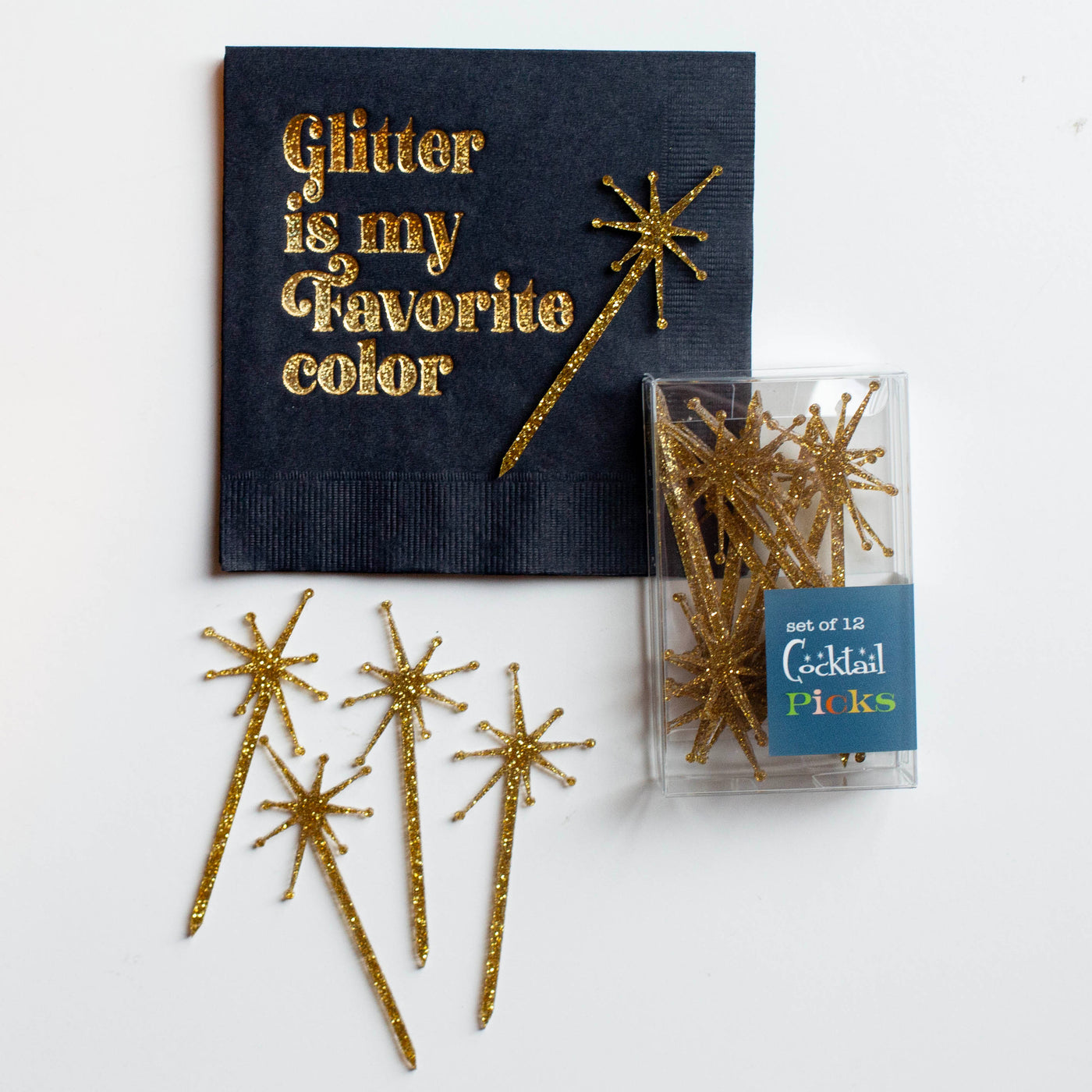 Glitter Is My Favorite Color Gold Foil Cocktail Beverage Napkin