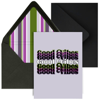 Good Vibes Retro Font Encouragement Greeting Card