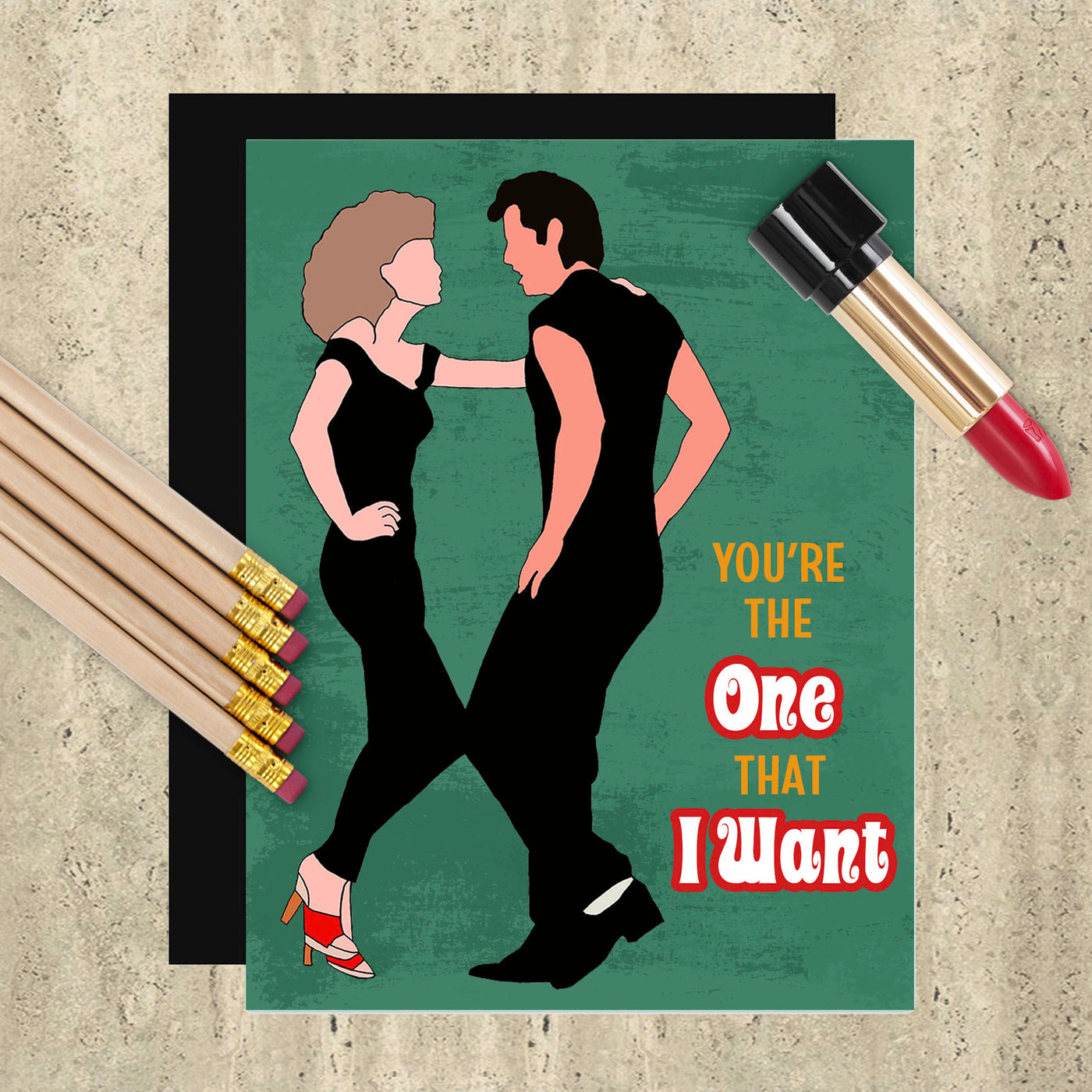 Grease Danny & Sandy You're The One That I Want Card