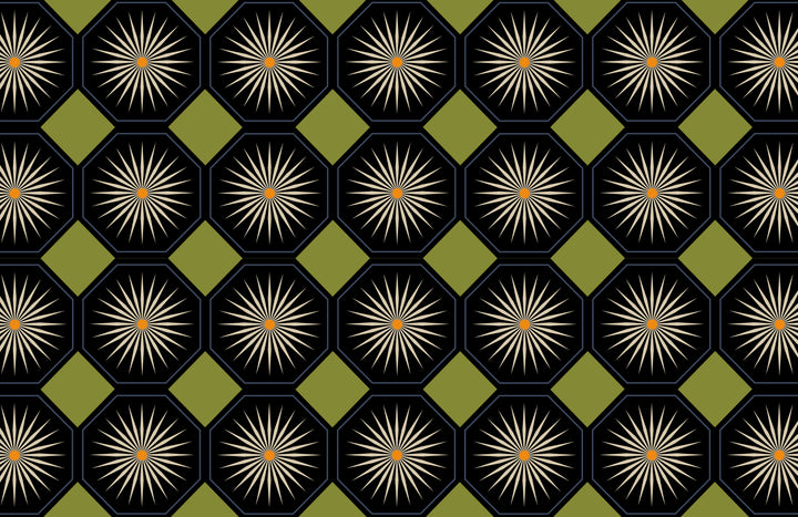 Hexagon Star Double Sided Mid Century Paper Placemats Set of 16