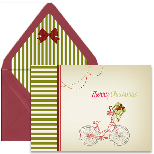 Holiday Vintage Bike with Gifts Christmas Greeting Card