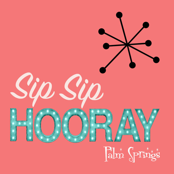 Sip Sip Hooray Palm Springs Funny Party Coasters Set of 8